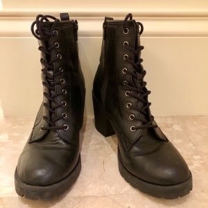 Black combat boots